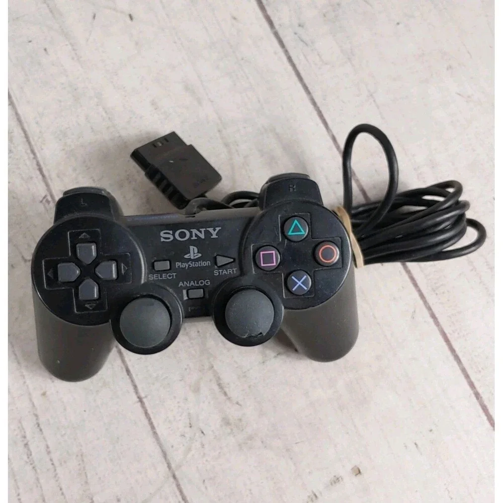 SEE JOYSTICK - Genuine OEM Sony PlayStation 2 PS2 DualShock Controller - Black